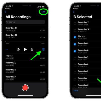 delete voice memos ios1 e1617699581970