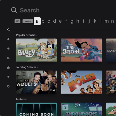 Apple TV Linear Keyboard Layout