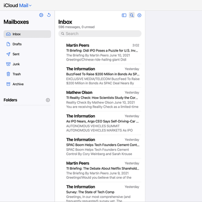 icloud mail beta redesign