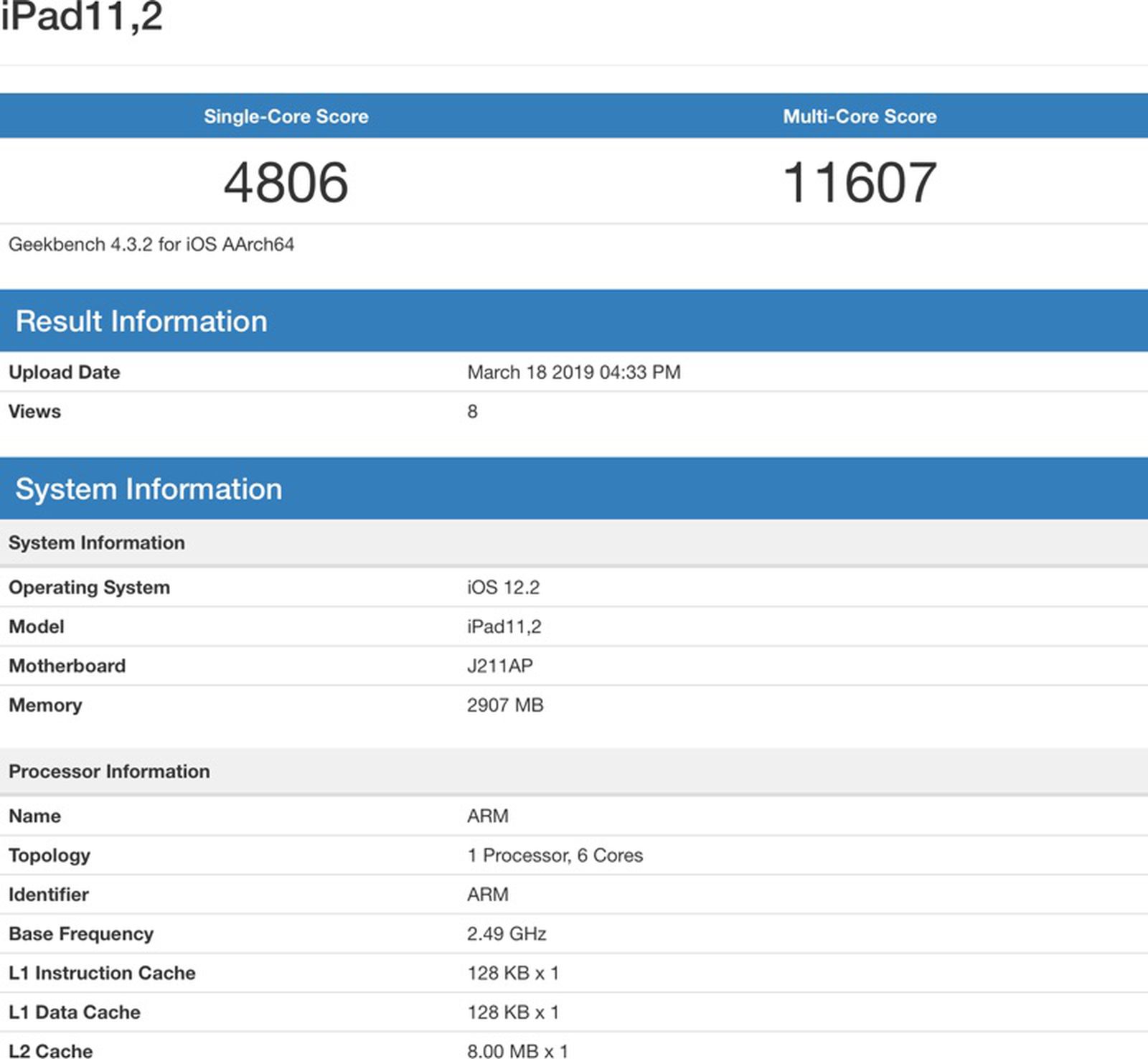 A12 Bionic In New Ipad Paired With 3gb Ram Clocks In At Same Speed As Latest Iphones Macrumors