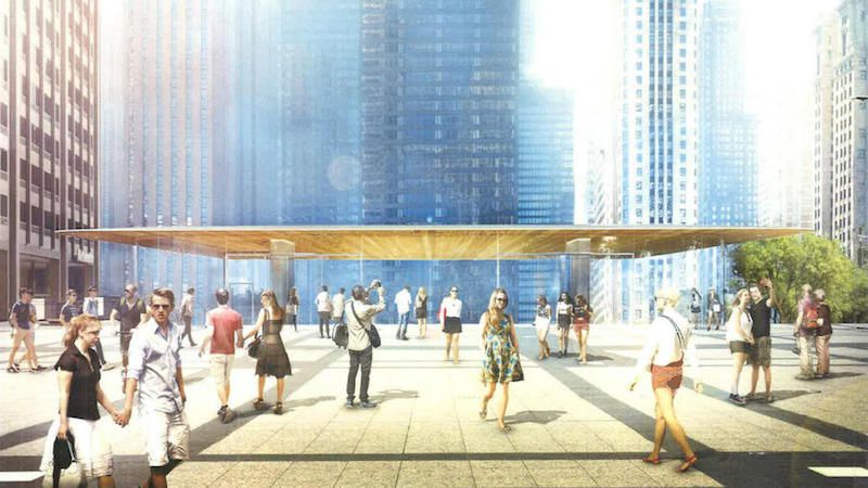apple store renderings chicago river store image