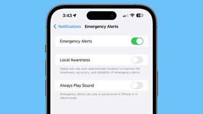 iOS 17 2 تنبيه محلي للطوارئ