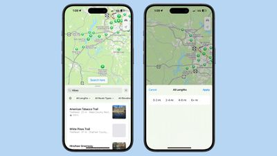 Filtros de senderismo para mapas de iOS 18.