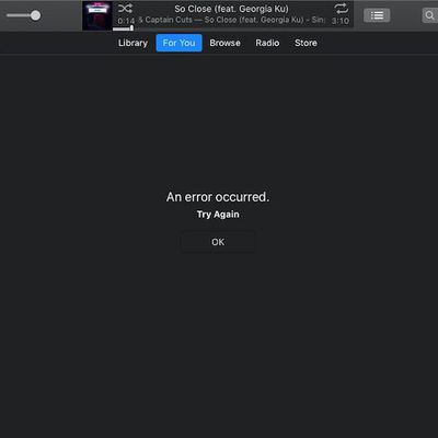 itunes for you error