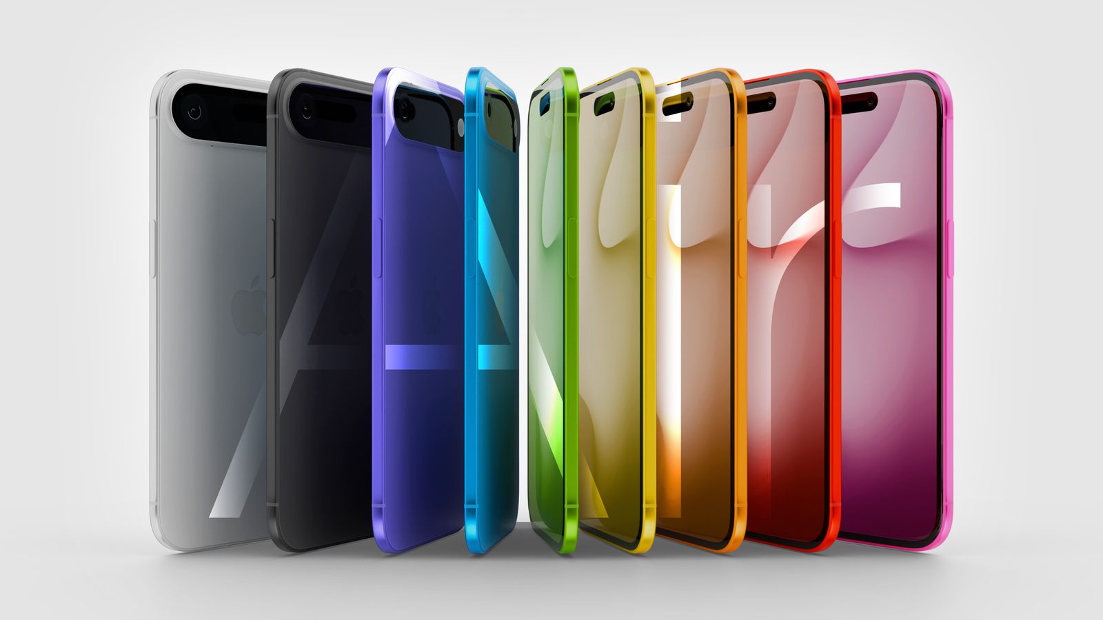 iPhone 17 Air concept image showing multiple color options