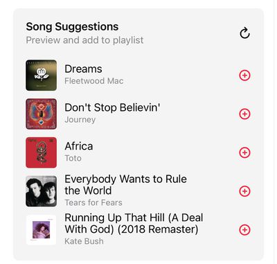 apple music song suggestions