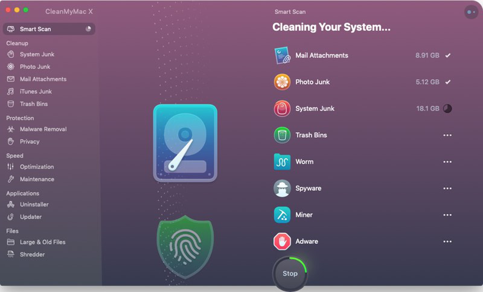 mac clean open with menu
