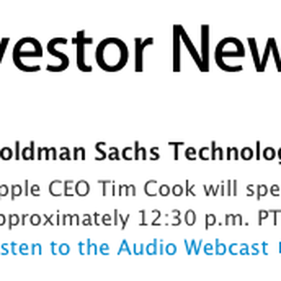 cook goldman sachs webcast