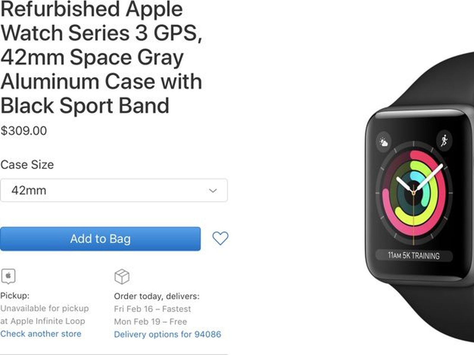 Refurbished apple watch hot sale series 3 gps 42mm