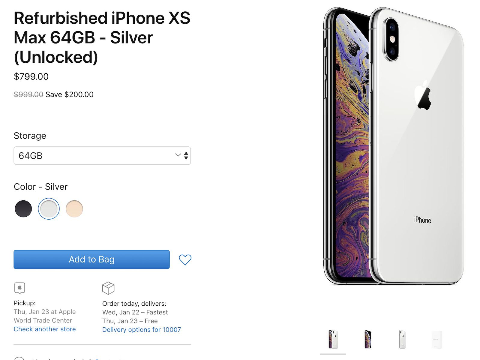 Apple Begins Selling Refurbished iPhone XS and iPhone XS Max