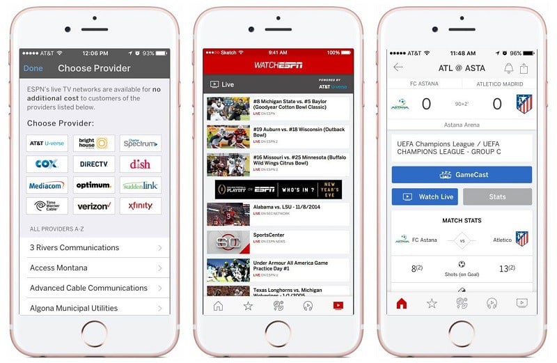 ESPN Brings WatchESPN Live Video Coverage Into Main iOS App - MacRumors