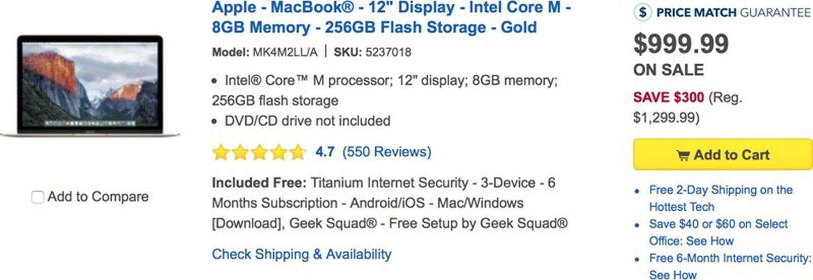 Best Buy Sales Event Includes $300 Off Retina MacBook, $125 Off iPad