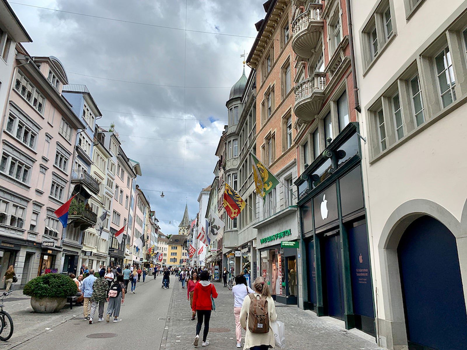 Bahnhofstrasse in Zurich, Switzerland, main downtown street in t