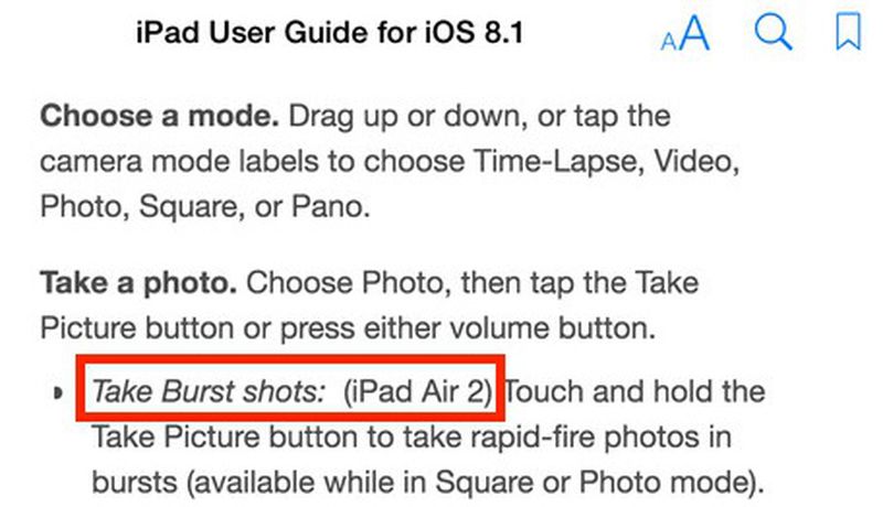 Apple's iPad User Guide for iOS Confirms iPad Air 2, iPad Mini 3 With