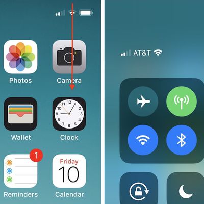 iphone x control center