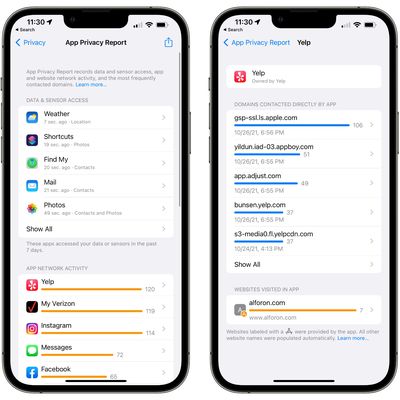 app privacy report ios 15 2