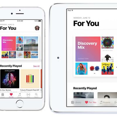 Apple Music iOS 10 iPhone iPad duo