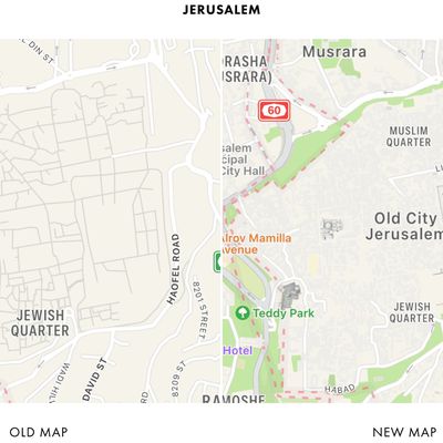 apple maps update israel palestine saudi arabia