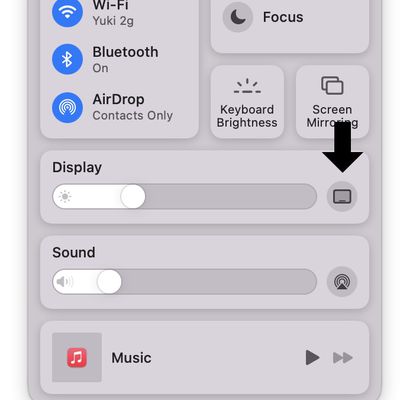 macos monterey control center display
