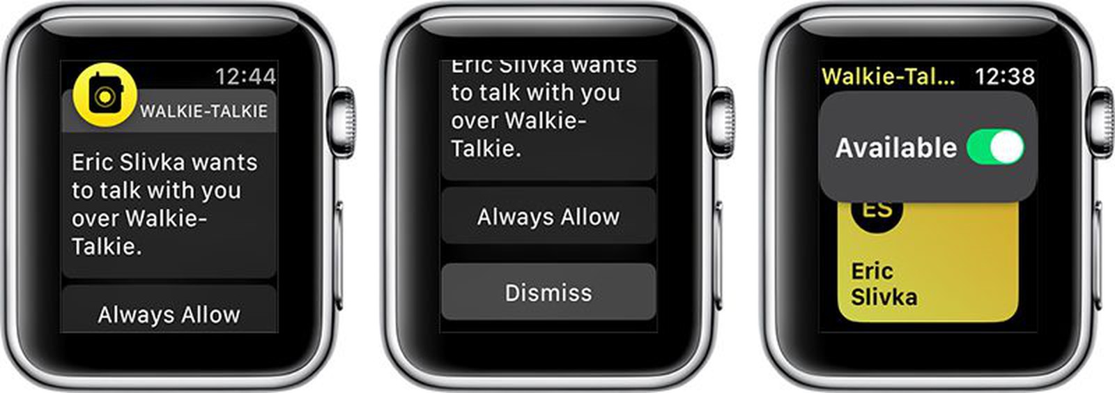 how do you walkie talkie on iwatch