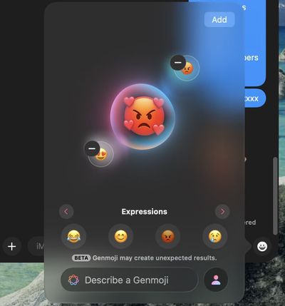 combine genmoji macos