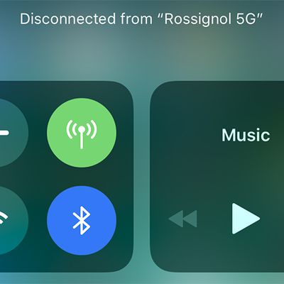 bluetooth wifi control center ios 11