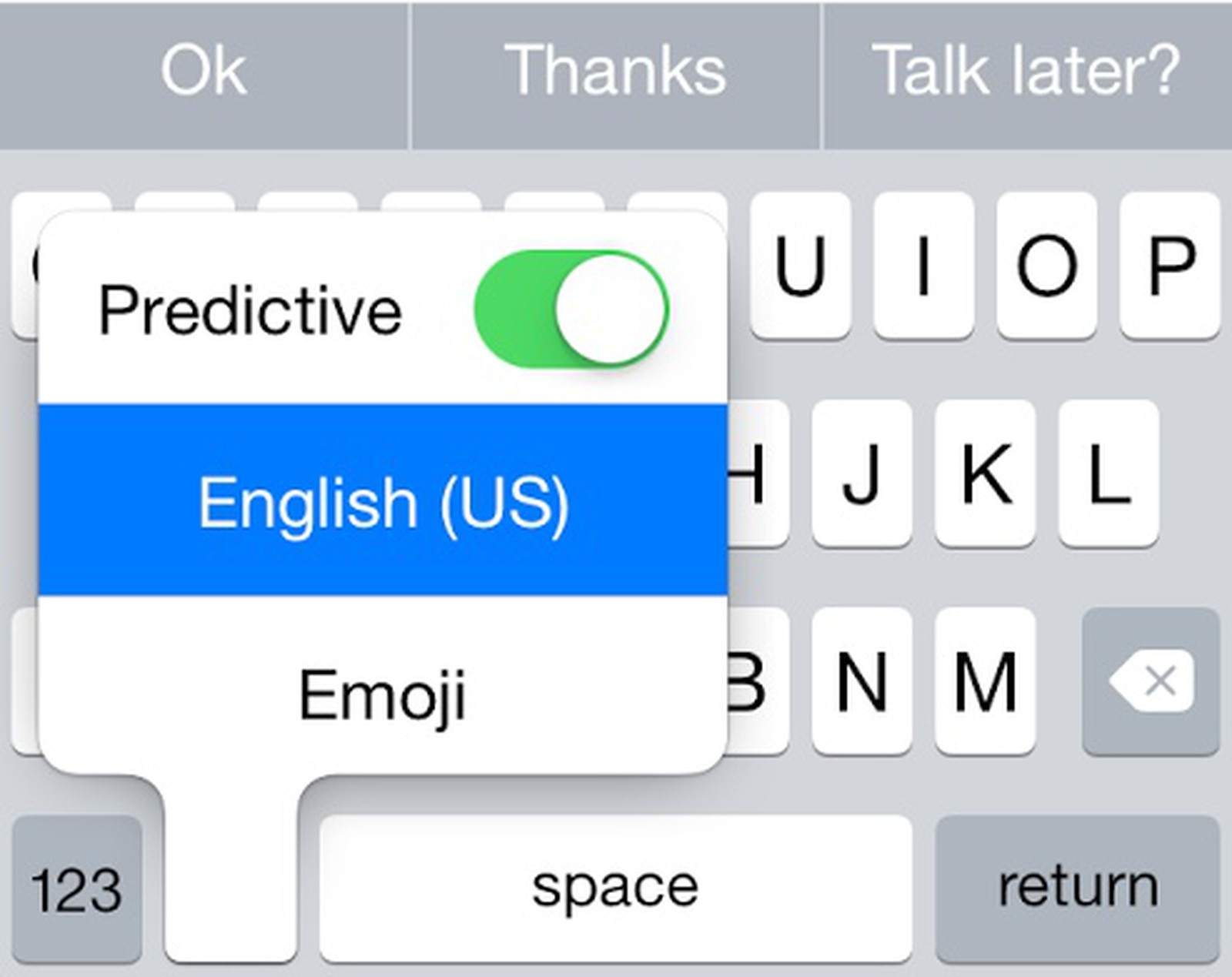 apple keyboard predictive text