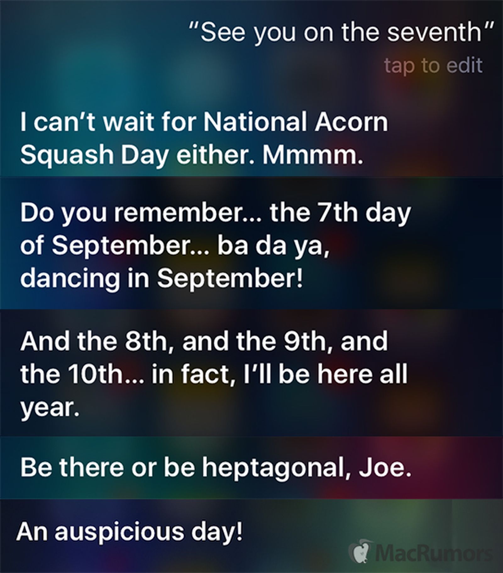 Siri Offers Witty Responses About September 7 Event - MacRumors