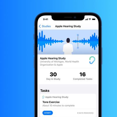 apple hearing study blue