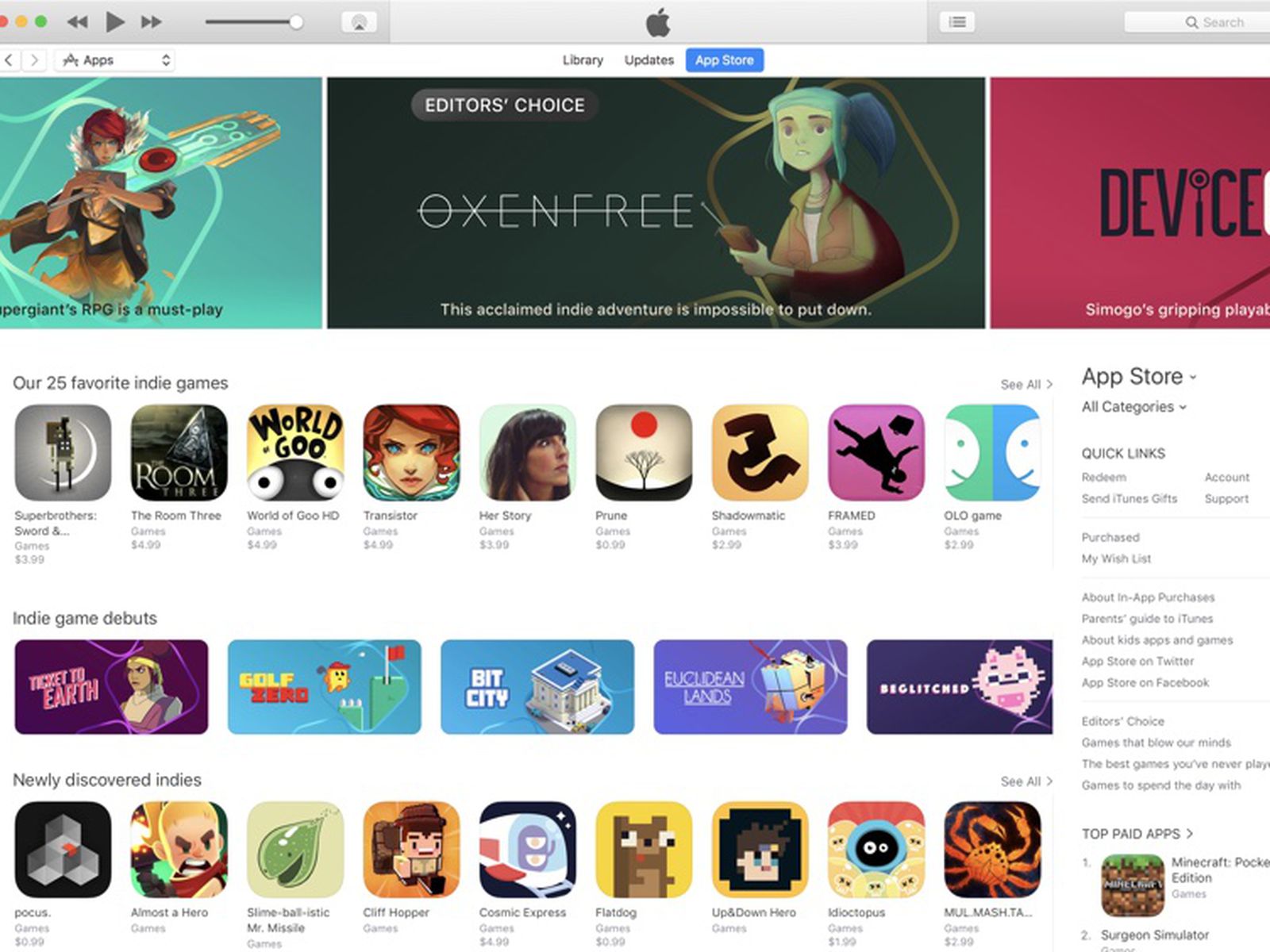 Apple Adds Permanent Indie Games Section to App Store, Offers Discounts -  MacRumors