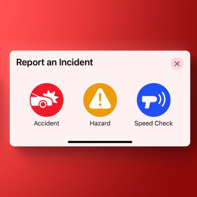 apple maps report incident red