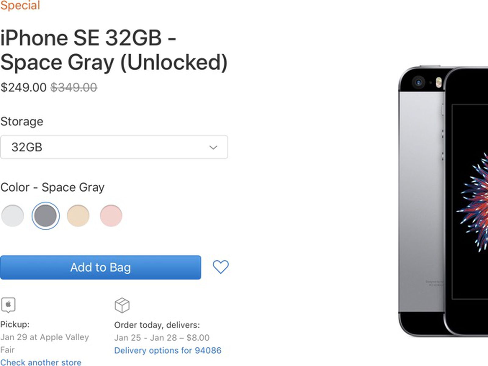 iPhone SE is Again Available From Apple's Clearance Site for $249 -  MacRumors