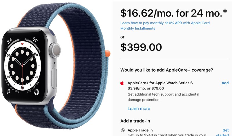 apple watch 4 monthly plan