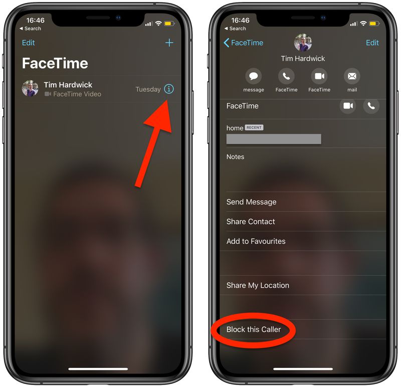 does an incoming facetime call show a phone number