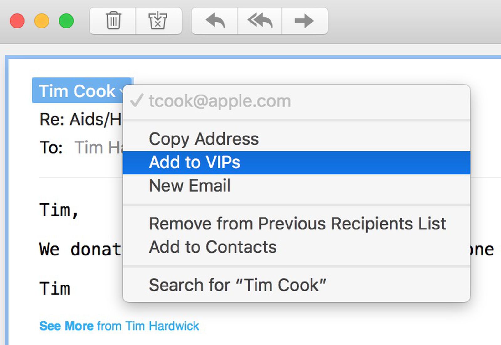 add several recipients on my mac for an email