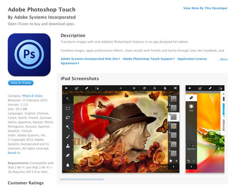 adobe photoshop touch ipad app