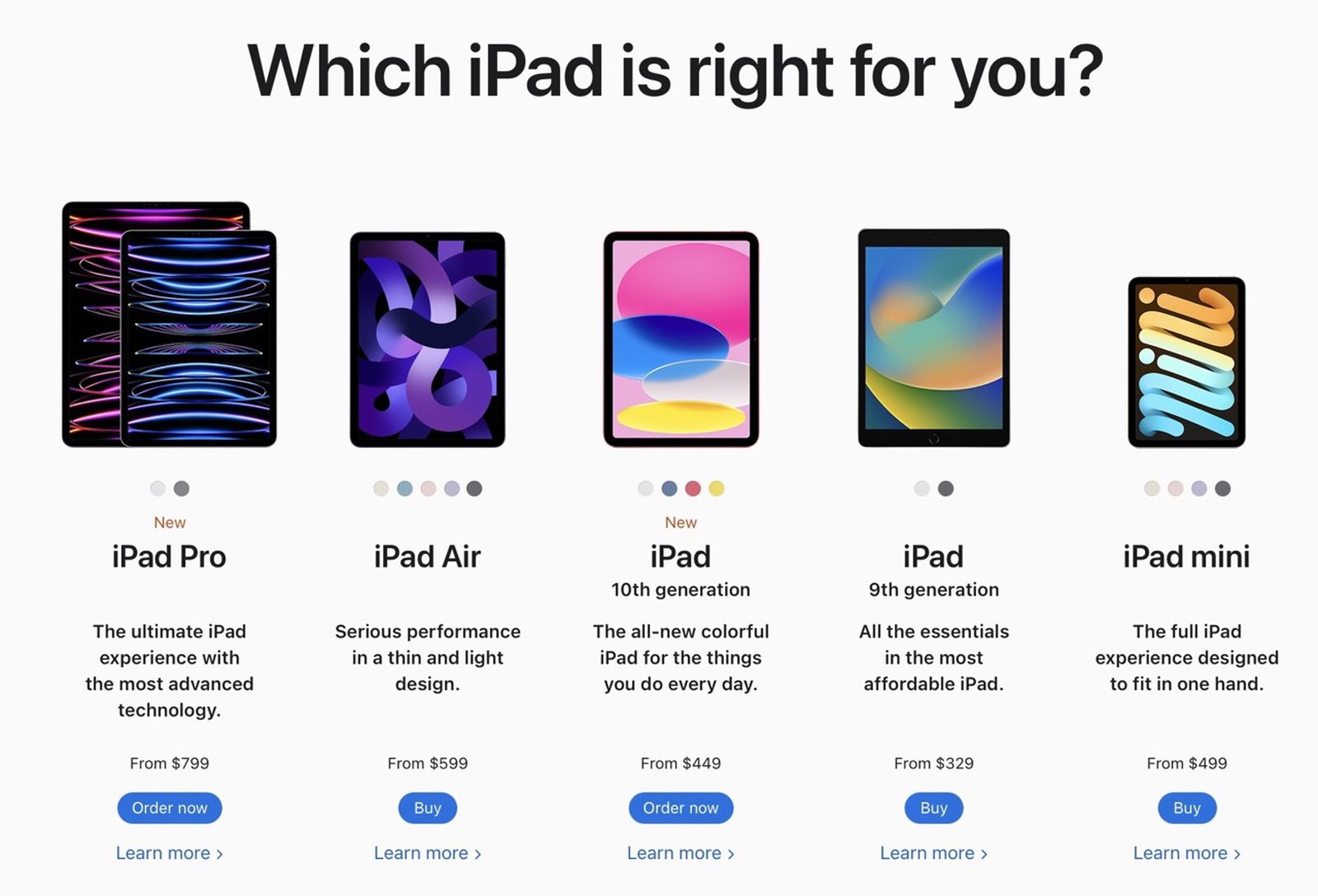 Apple's New 2022 iPad Lineup Gives Customers More Options Than