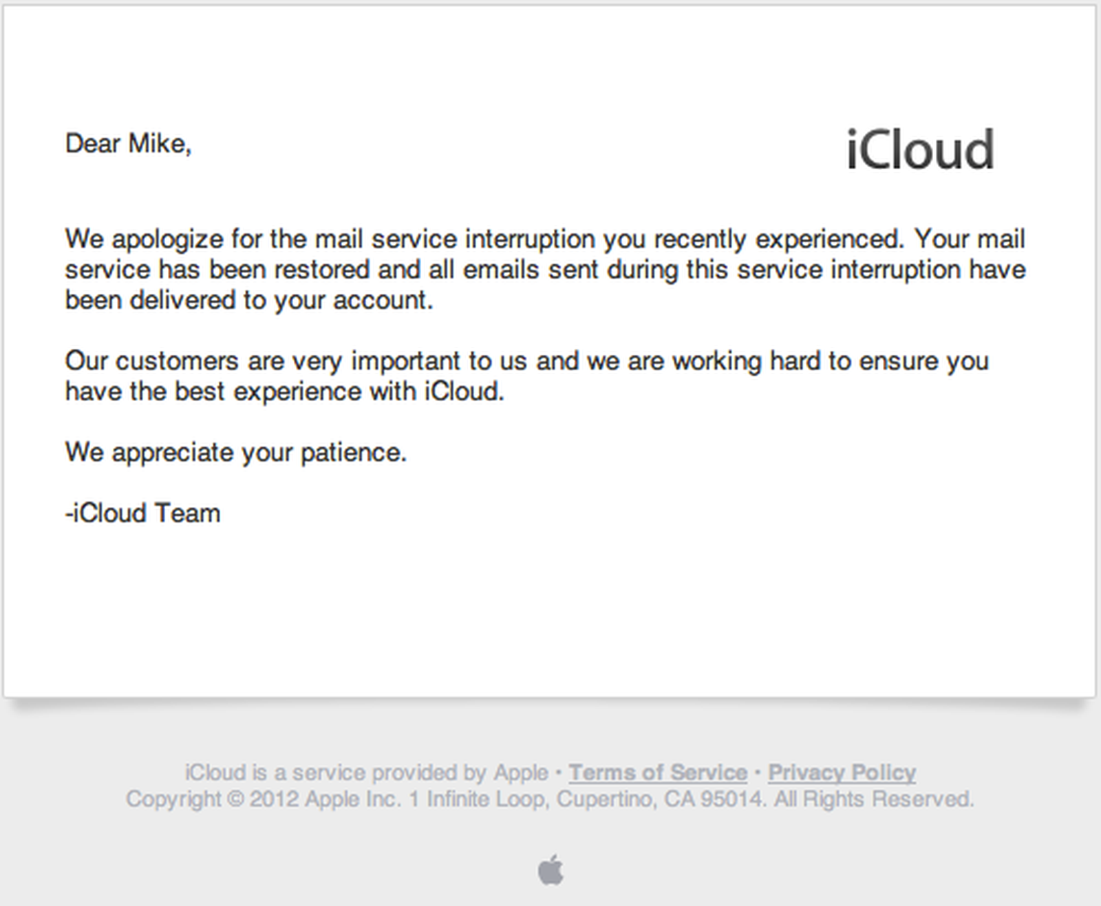 Email of apology. Apologizing email. Apple send email. ICLOUD услуги Apple Inc..