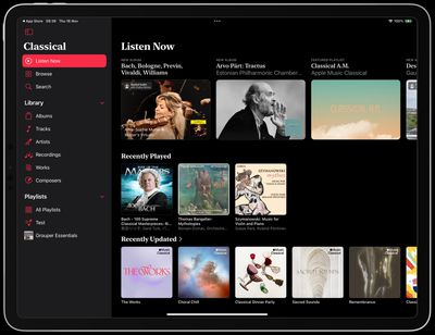 apple music classical ipad