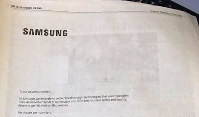 Samsung apology letter