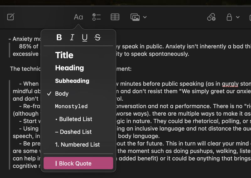 How to Use Block Quotes in Apple Notes - MacRumors