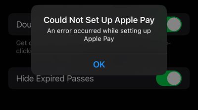 خطأ في خدمة Apple Pay