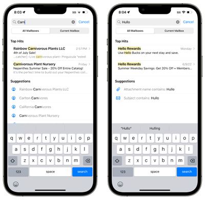 ios 16 mail app improved search