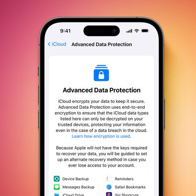 Apple advanced security Advanced Data Protection screen Feature Orange