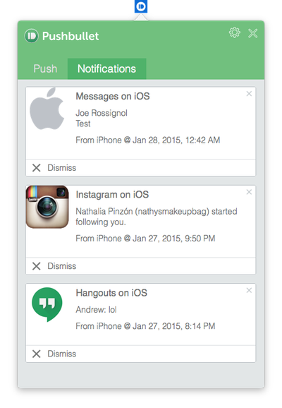 pushbullet app chrome