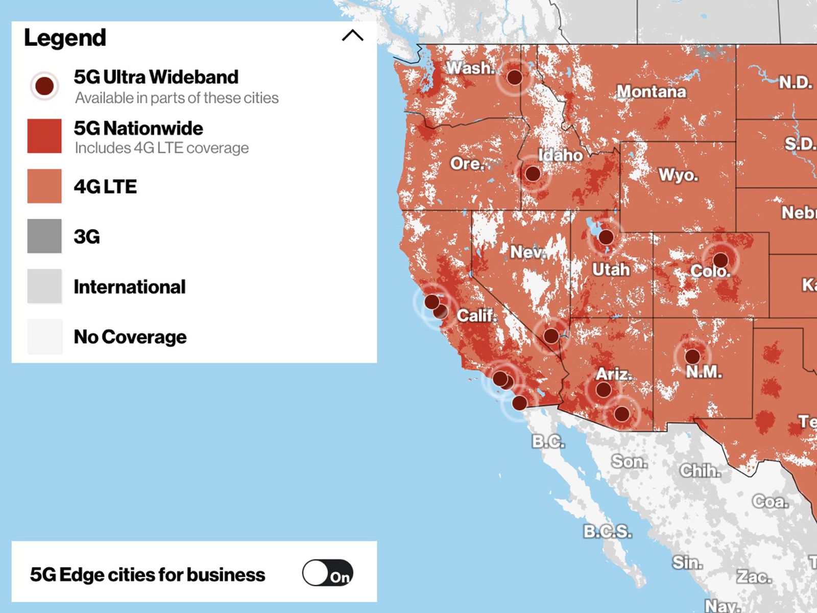 Verizon 5G 2024 - Areas and cities with 5G availability