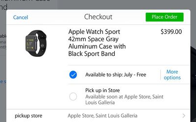Pick up in store Apple Watch