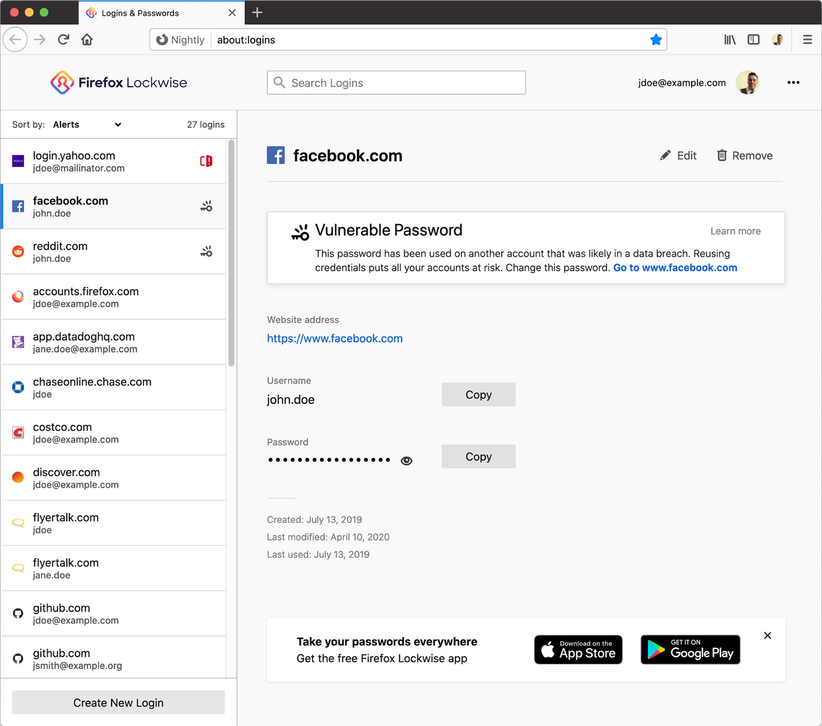 1password firefox mobile