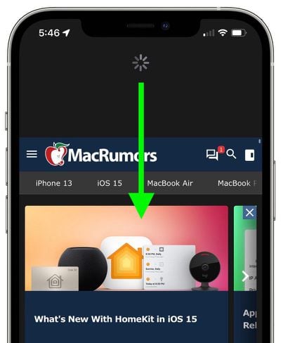 iOS 15: How to Quickly Refresh a Webpage in Safari - MacRumors