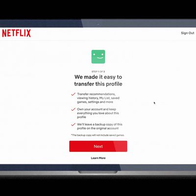 netflix profile transfer
